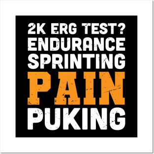 2k ERG test? endurance, sprinting pain and puking / rowing athlete gifts, rowing training present Posters and Art